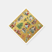 Vintag Retro Gold Weihnachtsfeiertage Napkins Serviette (Ecke)