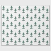 Vintag Retro Greenery Frohe Weihnachten Geschenkpapier (Flach)