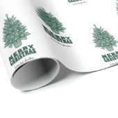 Vintag Retro Greenery Frohe Weihnachten Geschenkpapier (Rolleneckpunkt)