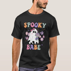 Vintag Retro Groovy Ghost Boo Bleibe Spooky Babe H T-Shirt