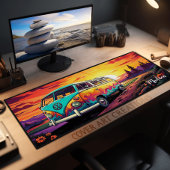 Vintag Retro Groovy Travel Van Schreibtischunterlage