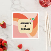 Vintag Retro Groovy Wedding-Party Napkins Serviette (Beispiel)