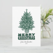 Vintag Retro Grüne Frohe Weihnachten Weihnachten F (Stehend Vorderseite)