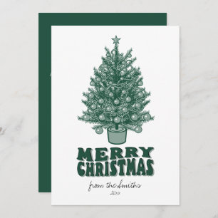 Vintag Retro Grüne Frohe Weihnachten Weihnachten F