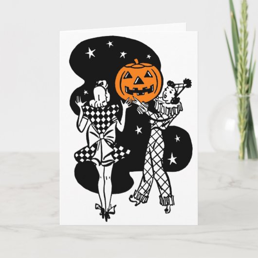 Vintag Retro Halloween Pumpkin Karte (Vorderseite)