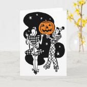 Vintag Retro Halloween Pumpkin Karte (Gelbe Blume)
