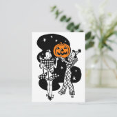 Vintag Retro Halloween Pumpkin Postkarte (Stehend Vorderseite)