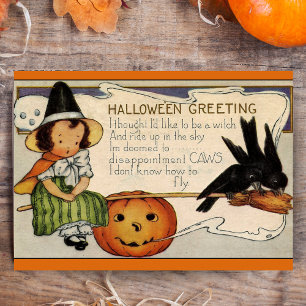 Vintag Retro Happy Halloween Gruß Custom Feiertagskarte