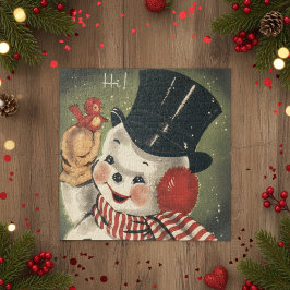 Vintag Retro Happy Snowman Holiday Puzzle