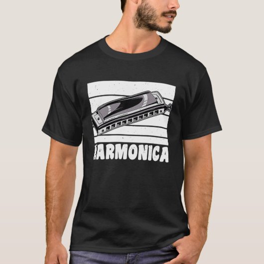 Vintag Retro Harmonica 1 T-Shirt (Vorderseite)