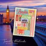 Vintag Retro Herzlich willkommen bei London Travel Postkarte<br><div class="desc">Mit diesem Vintagen Retro Welcome to London Travel Postcard lassen Sie Ihr Pen-Pal-Game ganz nach Ihren Wünschen ausklingen. Diese Postkarte wurde mit Liebe von Mylini Design entworfen und ist weit von Ihrem typischen touristischen Angebot entfernt. Es vereint antike Anziehungskraft mit einer frischen, modernen Ästhetik und ist damit ein herausragendes Stück,...</div>