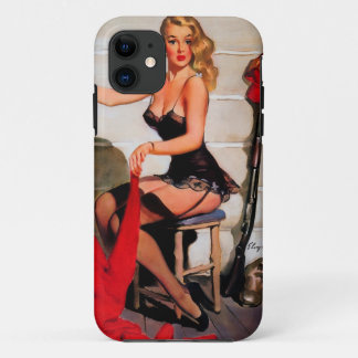 Vintag Retro Hunter Pinup Girl iPhone 11 Hülle
