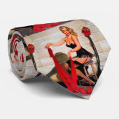 Vintag Retro Hunter Pinup Girl Krawatte (Gerollt)