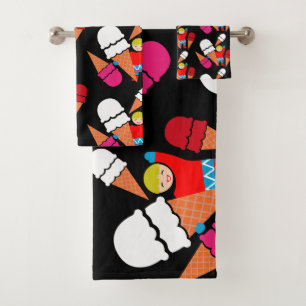 Vintag Retro Ice Badhandtuch Set