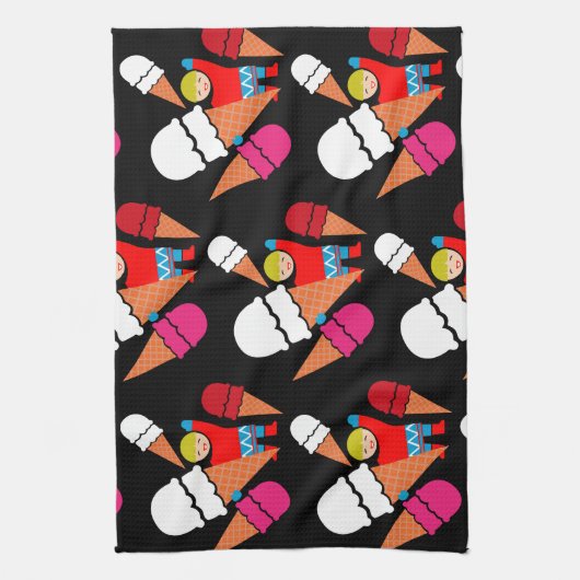 Vintag Retro Ice Geschirrtuch (Vertikal)