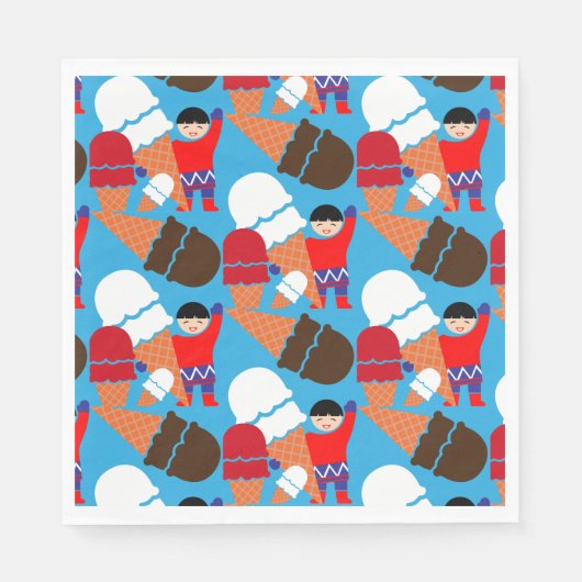 Vintag Retro Ice Serviette (Vorderseite)