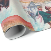Vintag Retro Ice Skaten Weihnachten Geschenkpapier (Rolleneckpunkt)