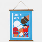 Vintag Retro Ice Wandteppich Mit Holzrahmen (Vorderseite)