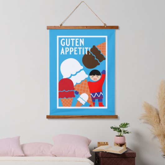 Vintag Retro Ice Wandteppich Mit Holzrahmen (Schlafzimmer)