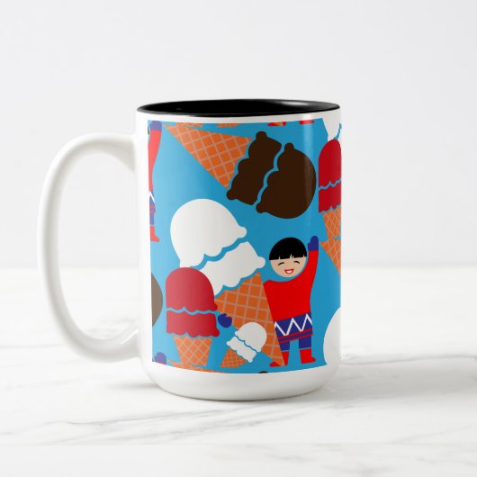 Vintag Retro Ice Zweifarbige Tasse (Links)
