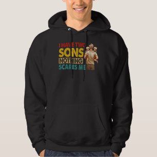 Vintag Retro Ich habe zwei Sons American Flag Vate Hoodie