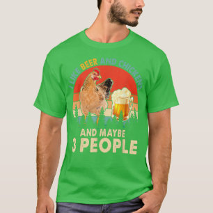 Vintag Retro Ich mag Bier und Hühner vielleicht 3 T-Shirt