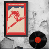 Vintag Retro Italienisches Skigebiet Dolomiti Supe Poster