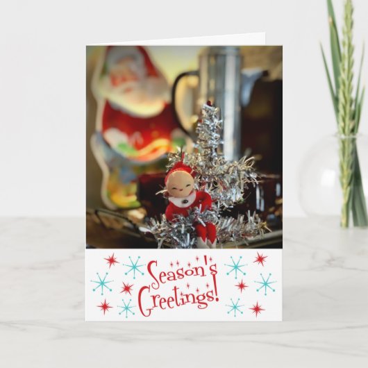 Vintag Retro Jahreszeit Weihnachten Karte (Vorderseite)