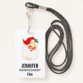 Vintag Retro Jolly Old Santa Claus Weihnachten Ausweis (Rückseite mit Schlüsselband)