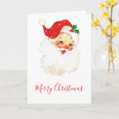 Vintag Retro Jolly Old Santa Claus Weihnachten Karte (Gelbe Blume)