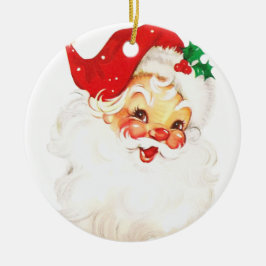 Vintag Retro Jolly Old Santa Claus Weihnachten Keramik Ornament
