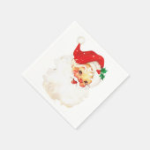Vintag Retro Jolly Old Santa Claus Weihnachten Serviette (Ecke)