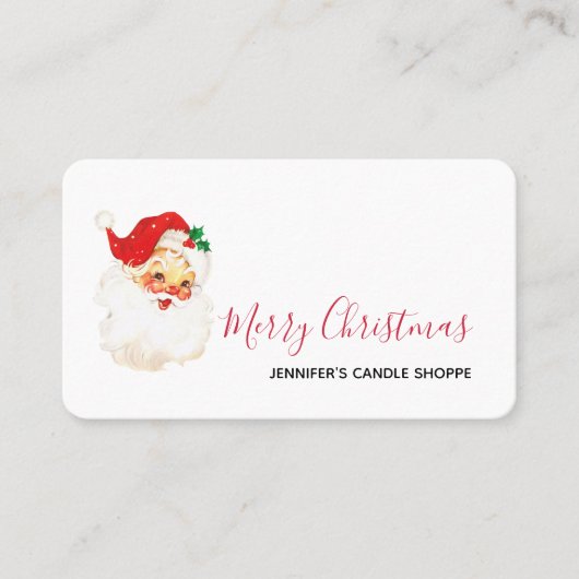 Vintag Retro Jolly Old Santa Claus Weihnachten Visitenkarte (Vorderseite)