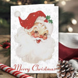 Vintag Retro Jolly Santa Claus Custom Christmas Feiertagskarte<br><div class="desc">Die Vintage Retro Jolly Old Santa Claus Weihnachtskarte zeigt ein Bild des Weihnachtsmanns Mitte des Jahrhunderts mit einem sanften Schneeflockhintergrund. Passen Sie jede Textzeile an oder verließ, wie es ist. Personalisieren Sie diese, indem Sie Ihren Namen hinzufügen (löschen Sie diese Textzeile, wenn Sie gewollt haben, die Karten selbst zu signieren)....</div>