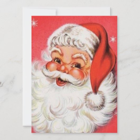 Vintag Retro Jolly Santa Claus Feiertagskarte (Vorderseite)