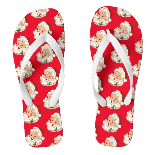Vintag Retro Jolly Santa Claus Weihnachten Badesandalen (Fußbett)