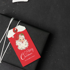 Vintag Retro Jolly Santa Claus Weihnachten Geschenkanhänger