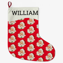 Vintag Retro Jolly Santa Claus Weihnachten Großer Weihnachtsstrumpf