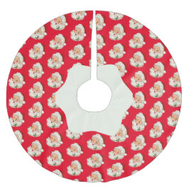 Vintag Retro Jolly Santa Claus Weihnachten Polyester Weihnachtsbaumdecke