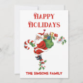 Vintag Retro Jolly Santa Merry Weihnachten (Vorderseite)