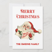 Vintag Retro Jolly Santa Merry Weihnachten (Vorderseite)