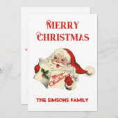 Vintag Retro Jolly Santa Merry Weihnachten (Vorne/Hinten)