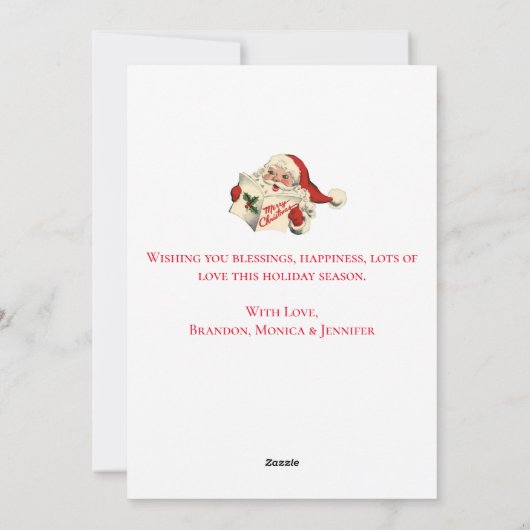 Vintag Retro Jolly Santa Merry Weihnachten (Rückseite)