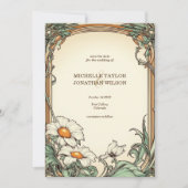 Vintag Retro Jugendstil Botanisch Save the Date Einladung (Vorderseite)