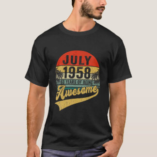 Vintag Retro Juli 1958 63Rd Geburtstagsgeschenke 6 T-Shirt