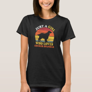 Vintag Retro Just a Girl, die Cocker Spaniel Liebe T-Shirt