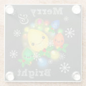 Vintag Retro Kawaii Weihnachtsbeleuchtung Glasuntersetzer (Rückseite)