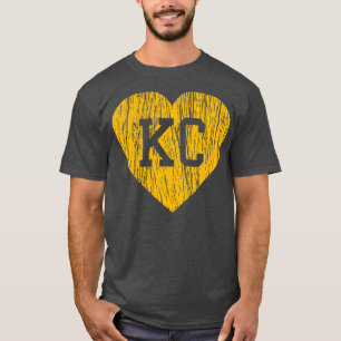 Vintag Retro KC Liebe Gelbes Herz Art Amerikanisch T-Shirt