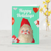 Vintag Retro Kitsch Weihnachtskarte Karte (Gelbe Blume)