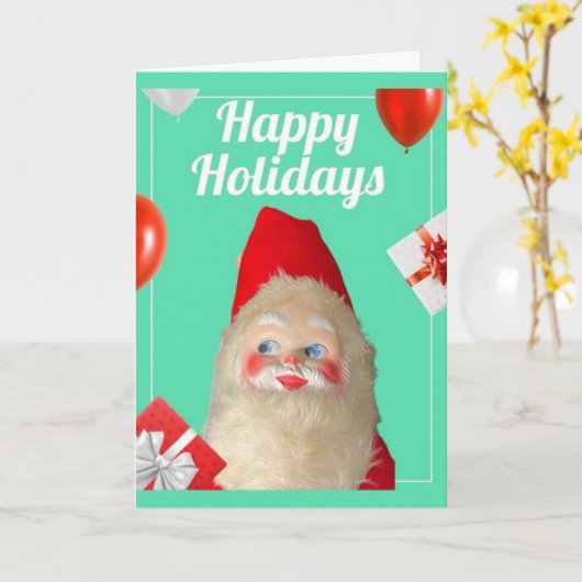 Vintag Retro Kitsch Weihnachtskarte Karte (Gelbe Blume)